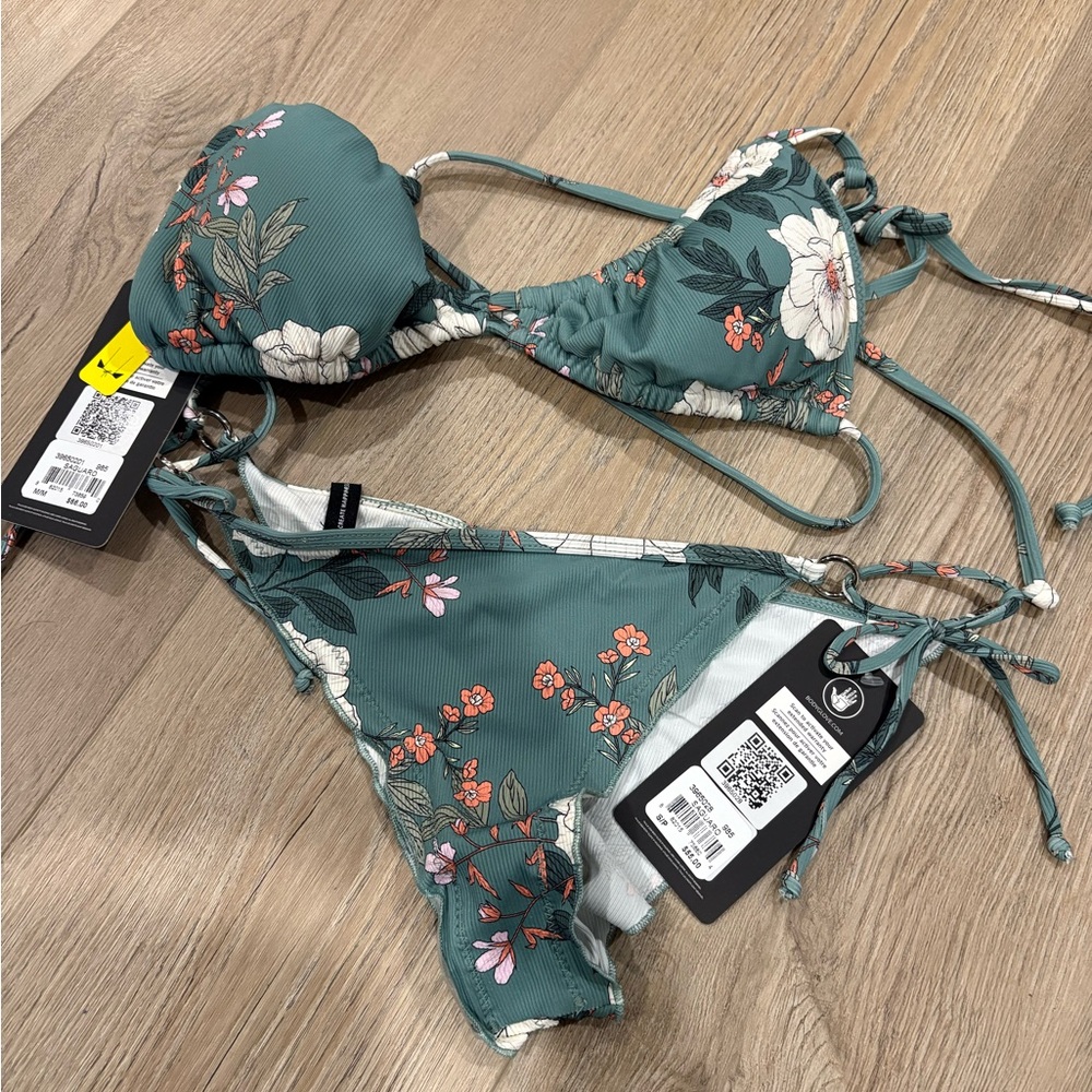 Body Glove Floral Bikini in Teal and White